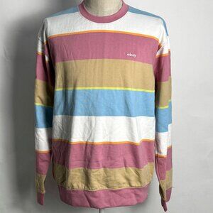 Obey Crew Sweatshirt "Resol" Pink/Multi Stripe